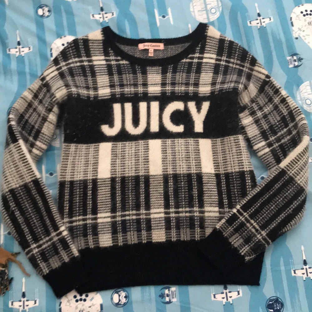 Juicy couture plaid sweater size medium